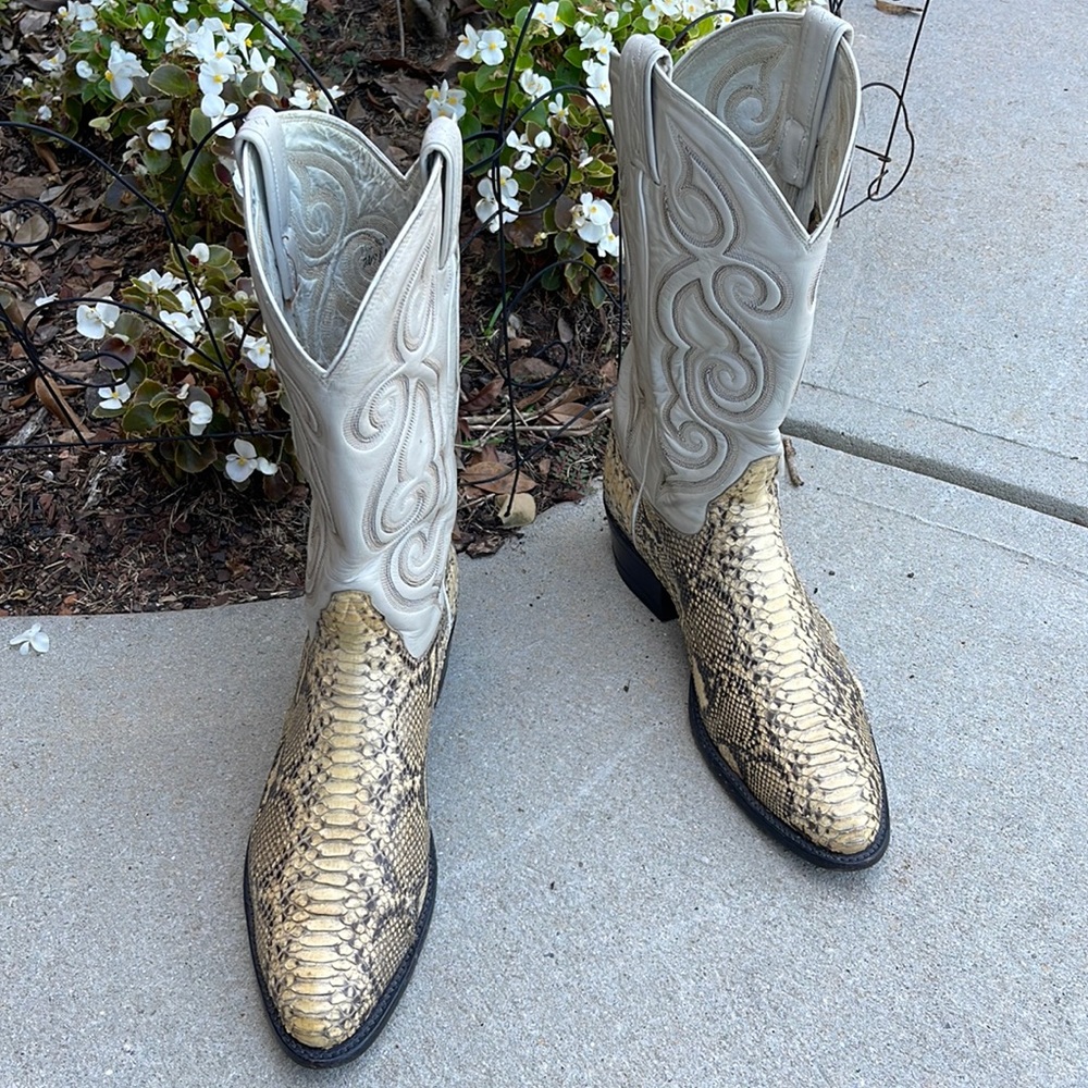 Tony Lama belly python cowboy boots